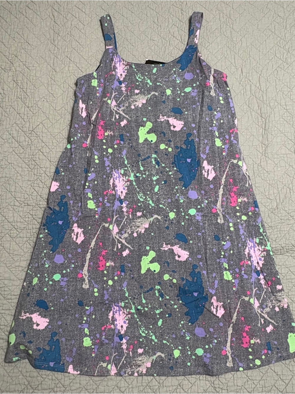 Attitudes by Renee 90s Y2K Style Paint Splatter Tennis Romper -Grey XS